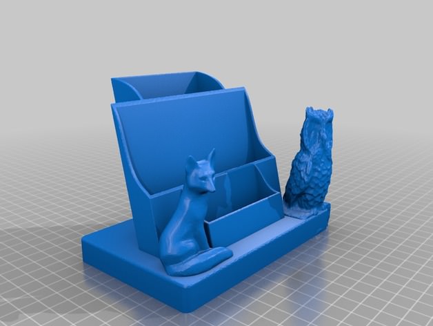 leaflet and card holder fixed with cloud netfab Free 3D print model_1