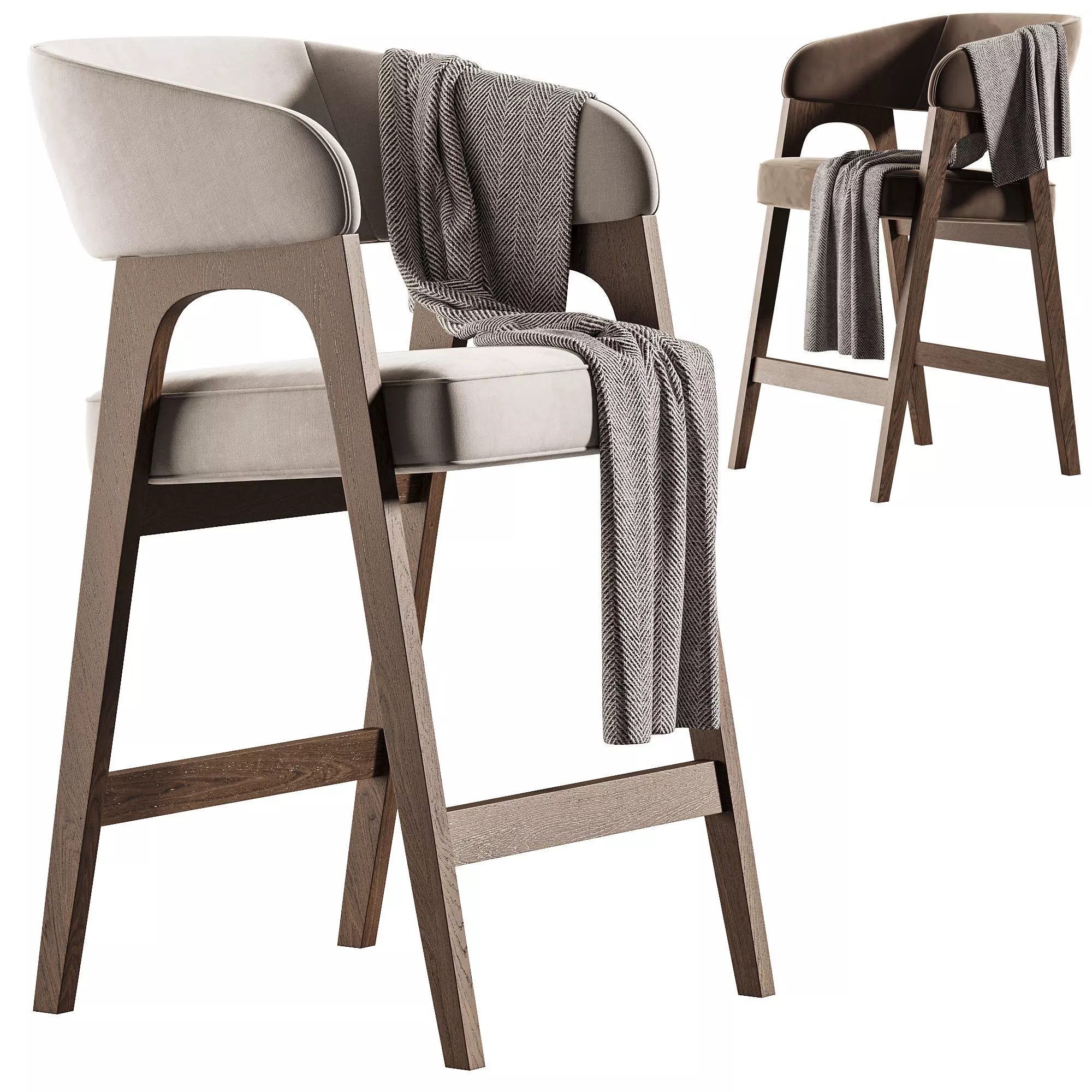  Bern semi-bar stool by deephouse Low-poly 3D model_0