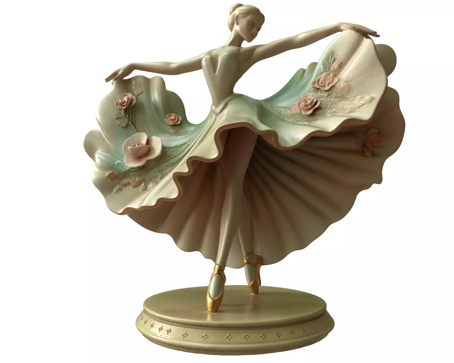 dancing lady sculpture 3D print model_8