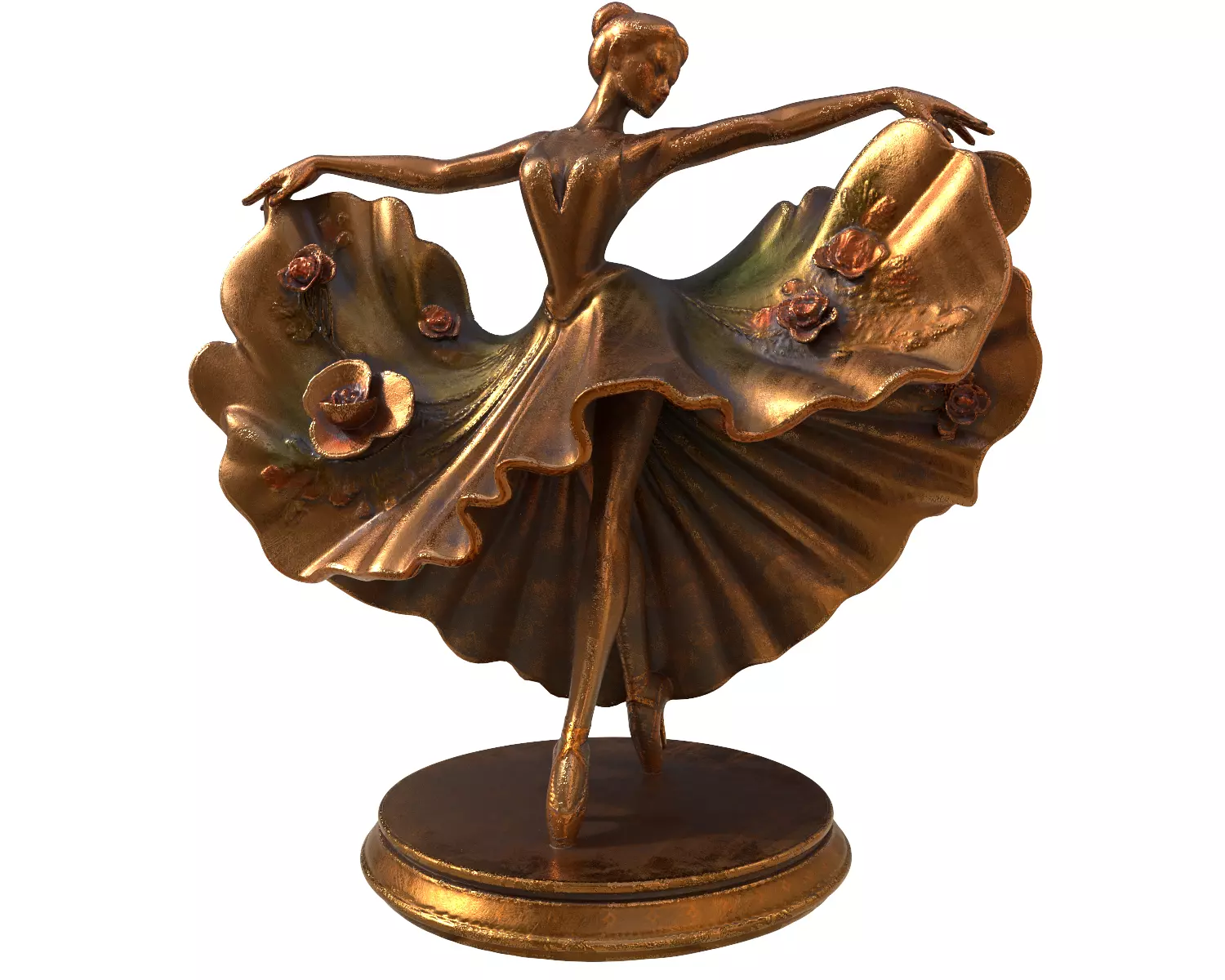 dancing lady sculpture 3D print model_2