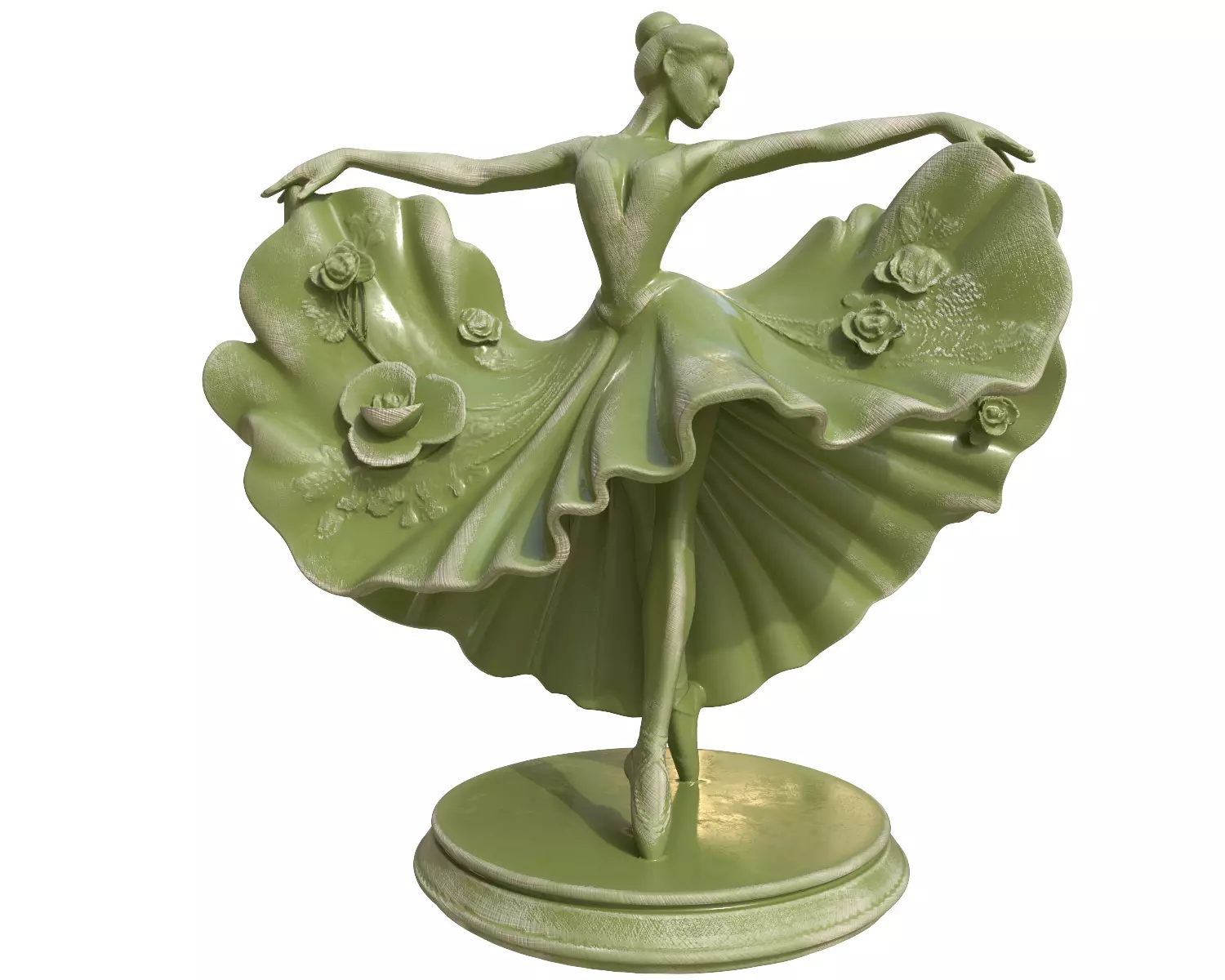 dancing lady sculpture 3D print model_10