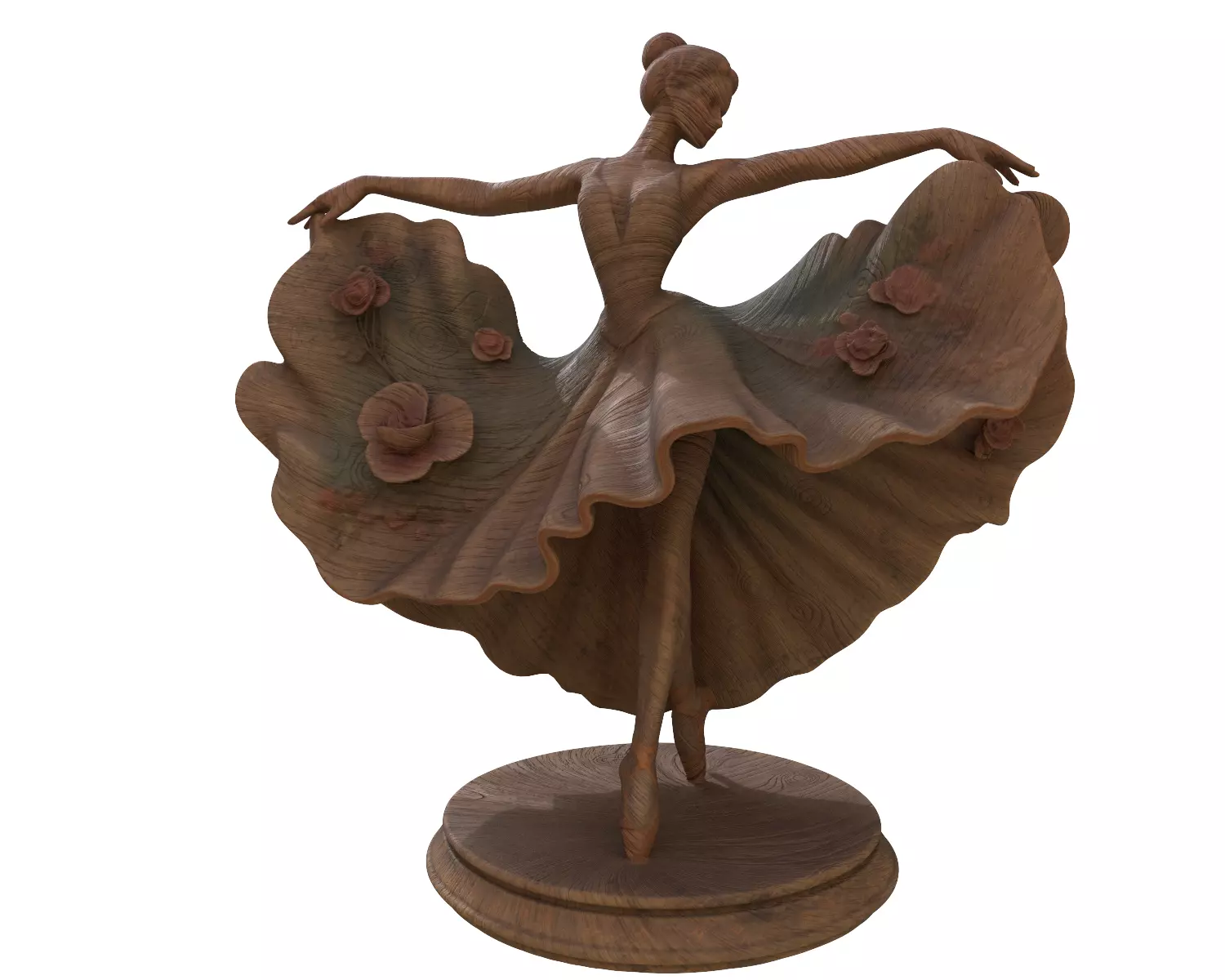 dancing lady sculpture 3D print model_5