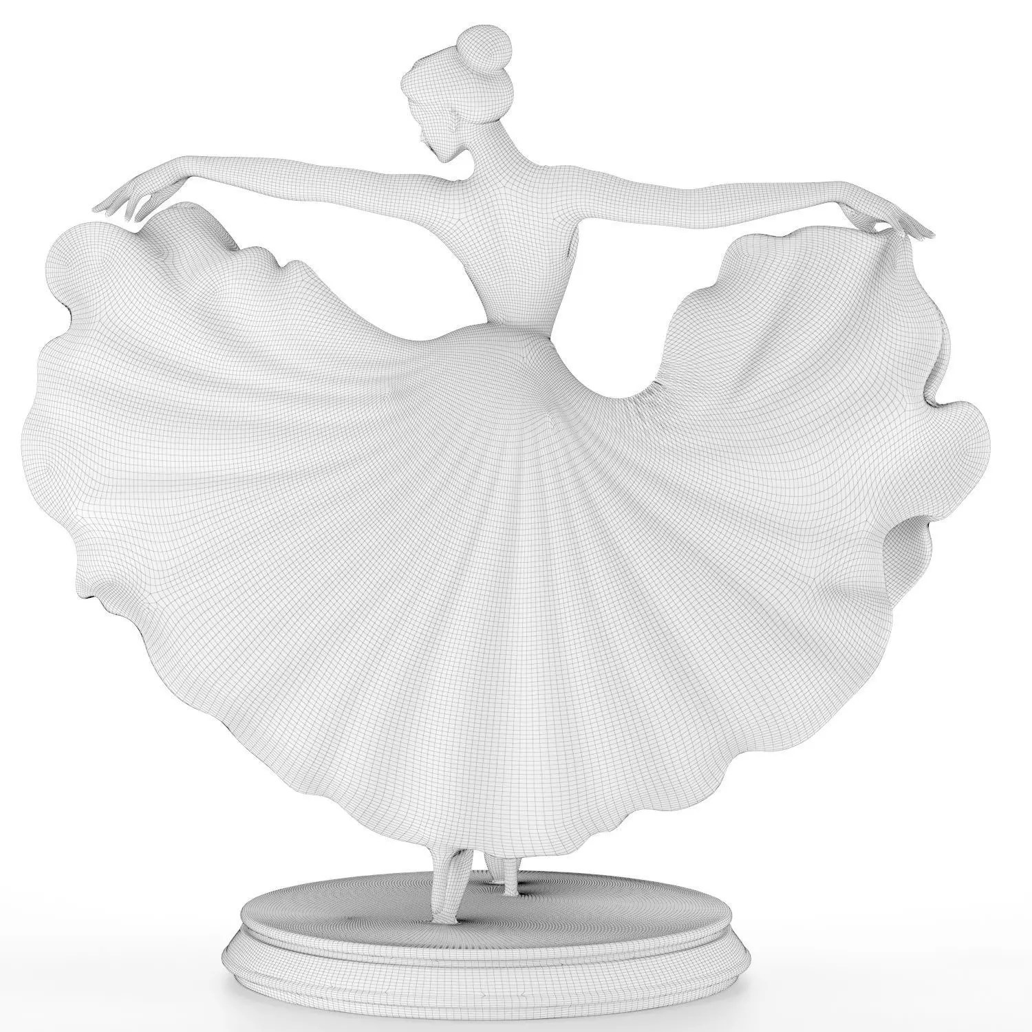 dancing lady sculpture 3D print model_7
