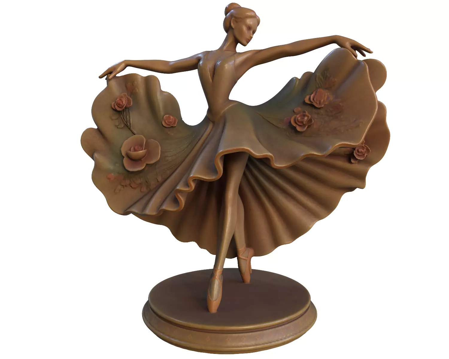 dancing lady sculpture 3D print model_4