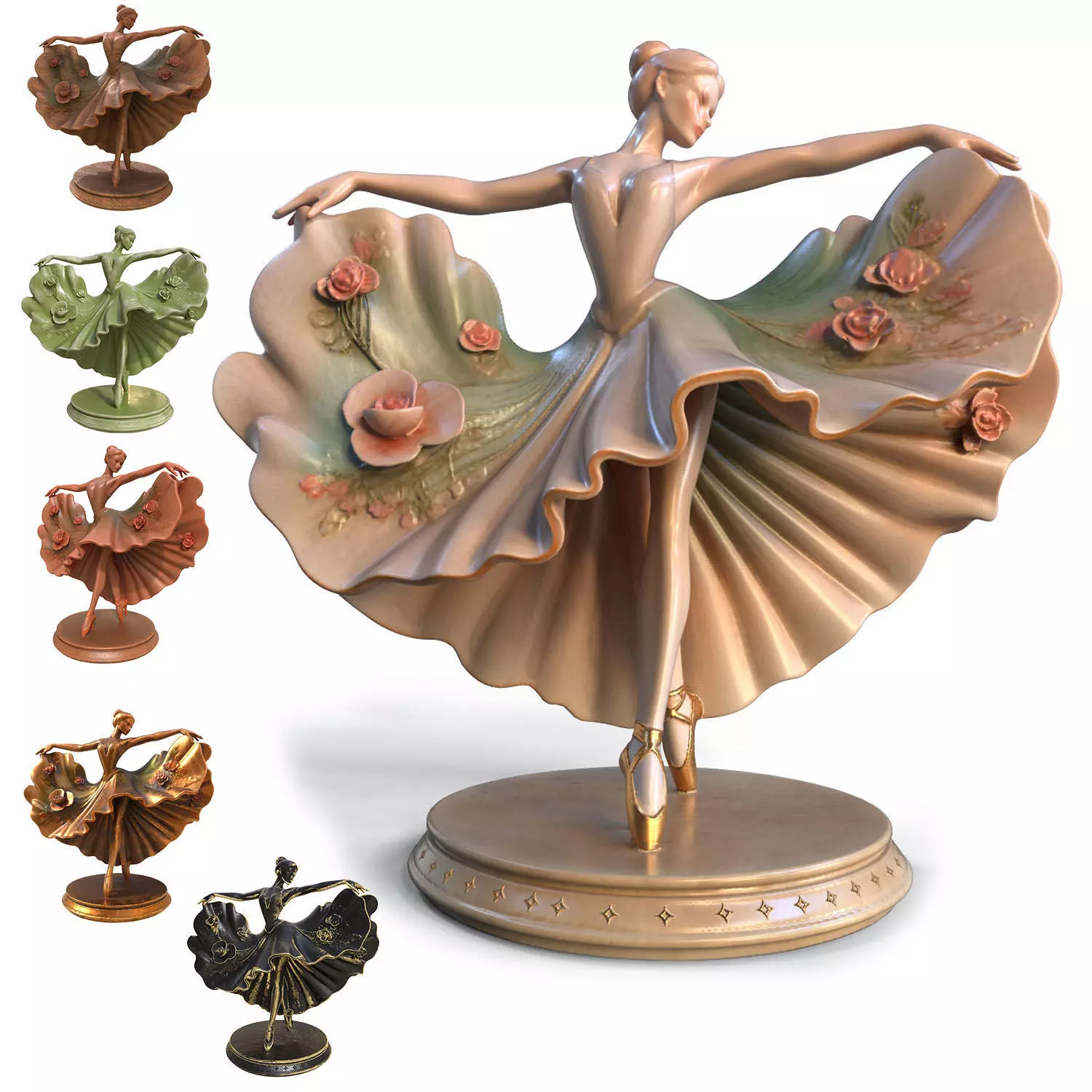 dancing lady sculpture 3D print model_0