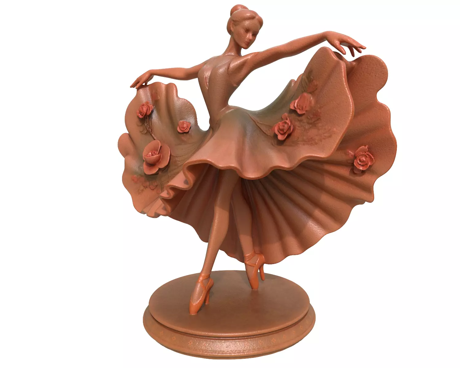 dancing lady sculpture 3D print model_9