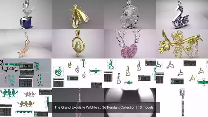 The Grand Exquisite Wildlife stl 3d Pendant Collection