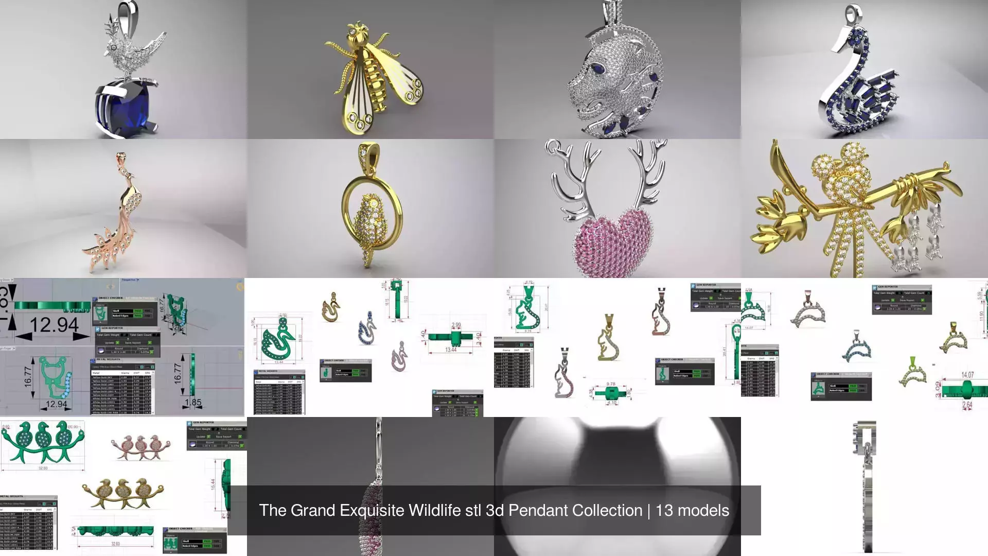 The Grand Exquisite Wildlife stl 3d Pendant Collection _0