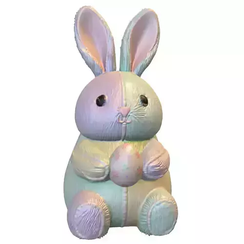 Pastel Easter Bunny Plush Figurine