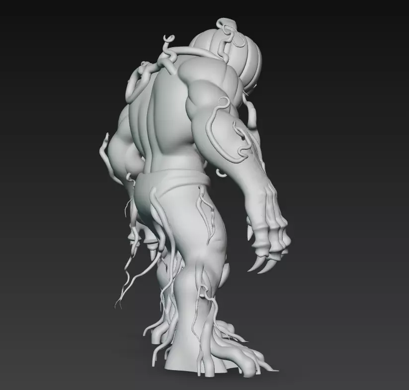 Pumpkin Horror Brute - Stylized Halloween Monster 3D Model 3D print model_13