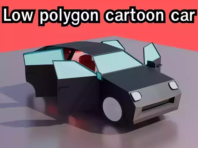 Low-Poly Cartoon car - cartoon style