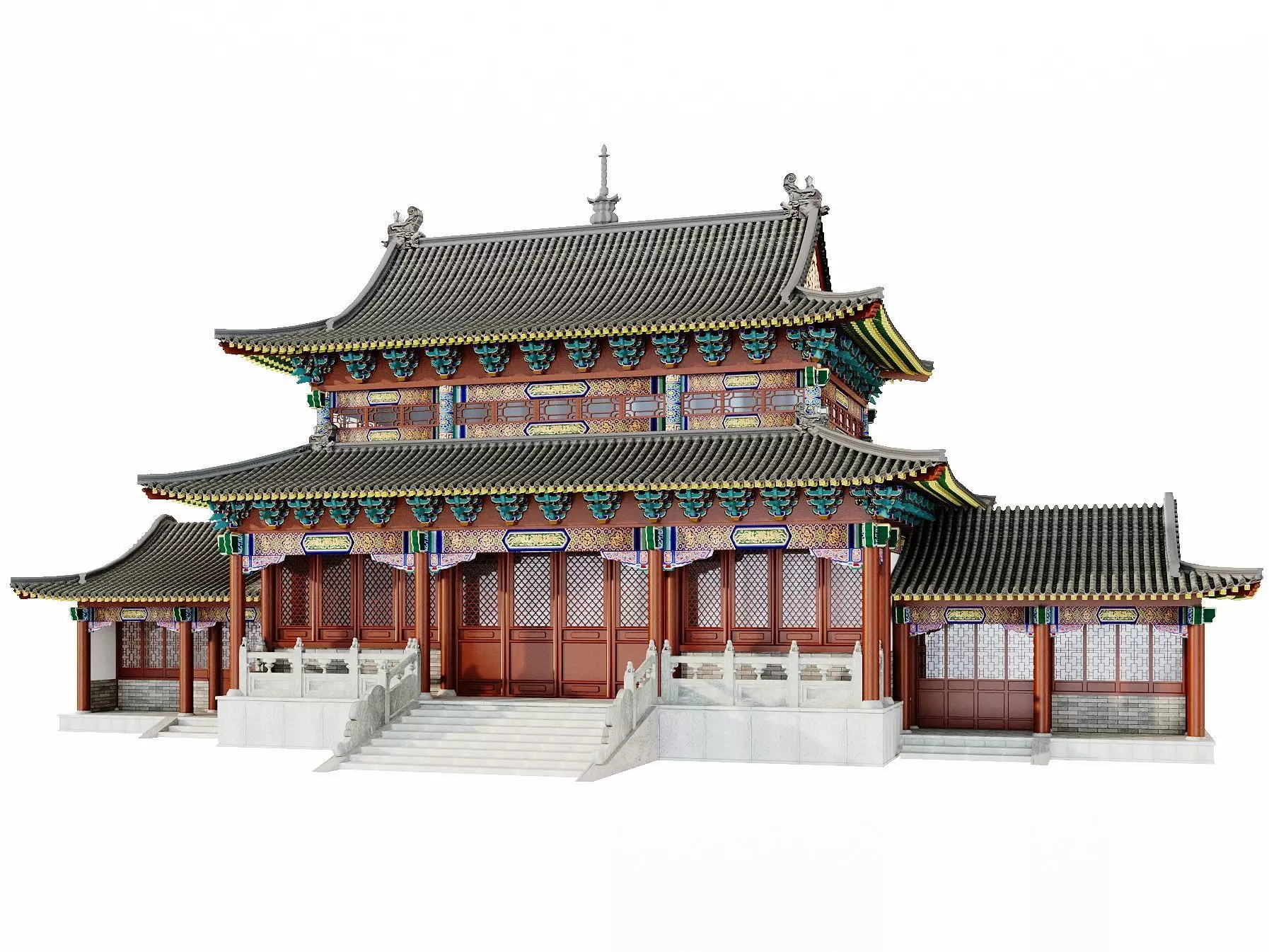 Ancient Japan Imperial Palace Main Hall 3D model