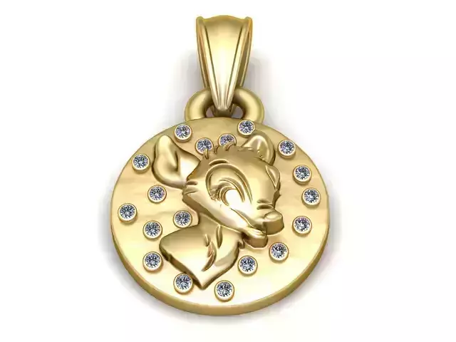  Deer Face Pendant  3D Printable Model