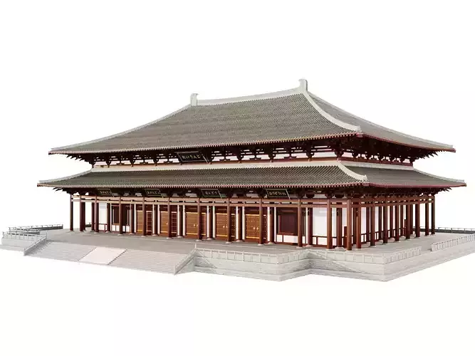 Japanese Historic Buddhist Temple Main Hall