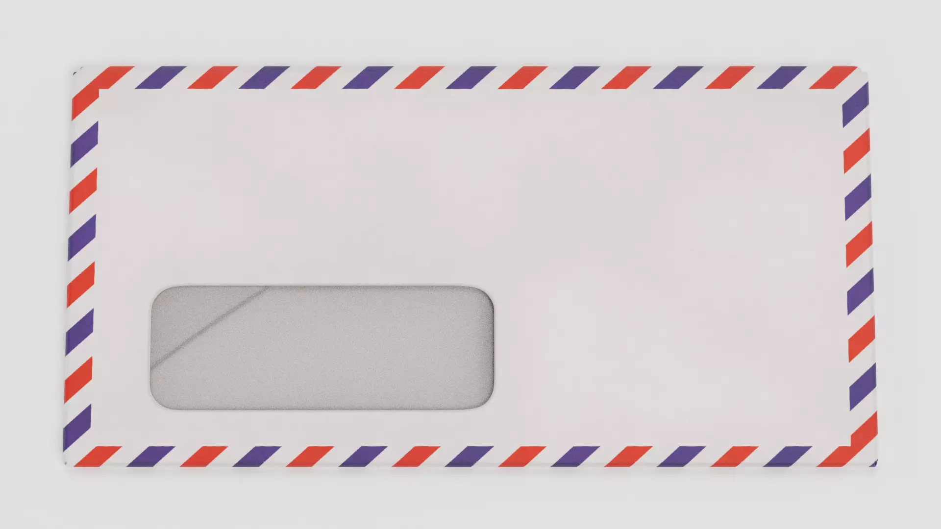 Envelope v8 - White Airmail Cover with Address Window 3D model
