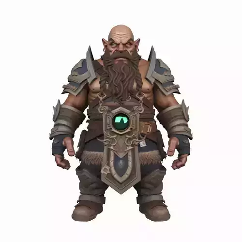Intricate 3D Model of Majestic World of  Dwarf Stonekeeper