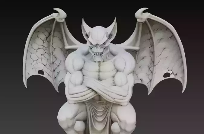 Marble Gargoyle Guardian - Gothic Statue 3D Model