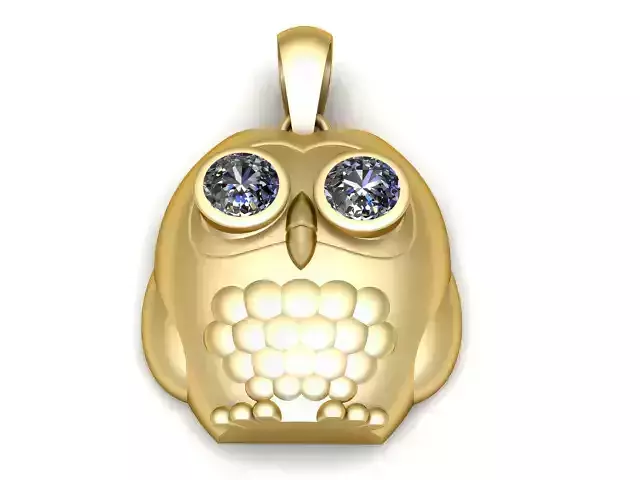 Wise Owl Pendant  3D Printable Bird Jewelry