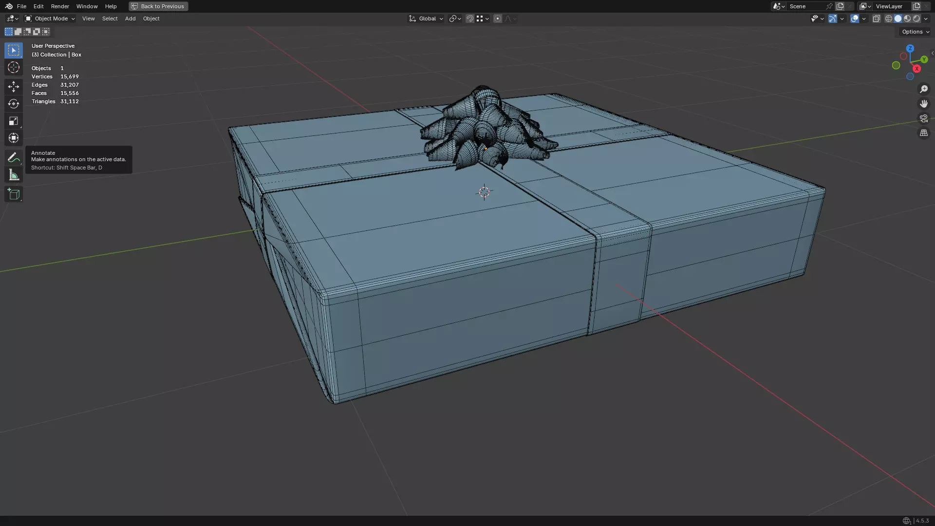 Christmas Present PBR White 06 3D model_14