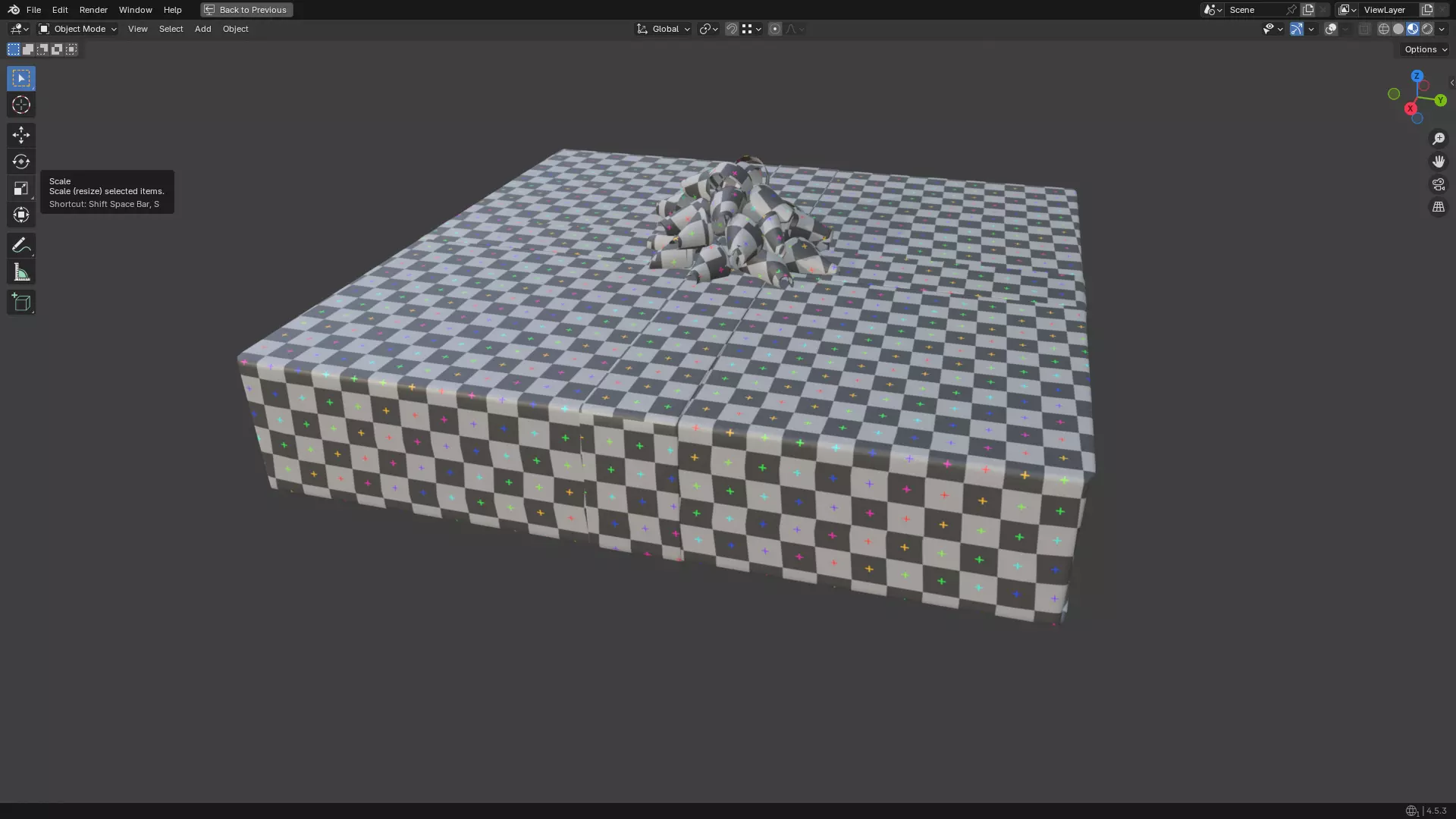 Christmas Present PBR White 06 3D model_27