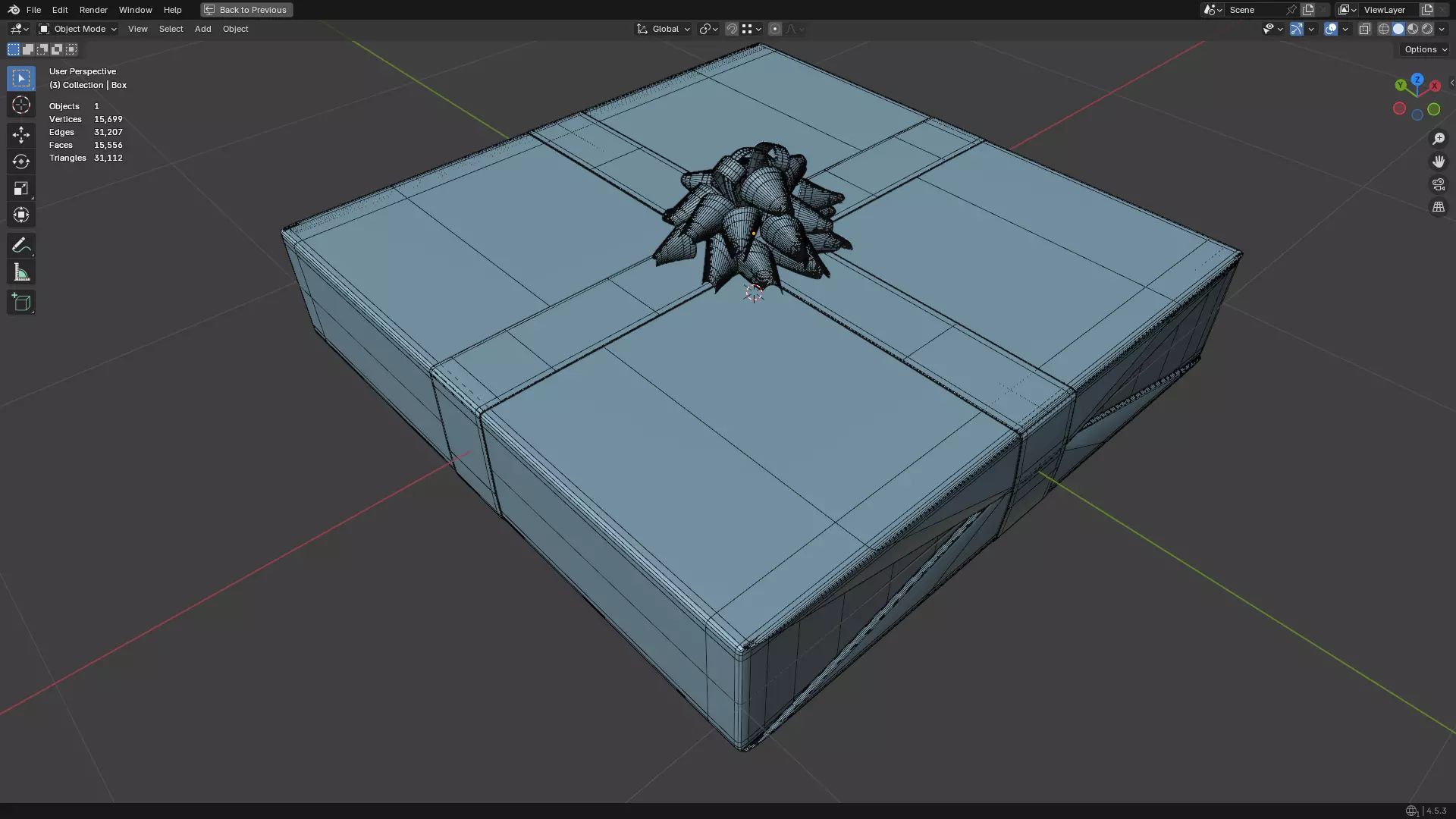 Christmas Present PBR White 06 3D model_13