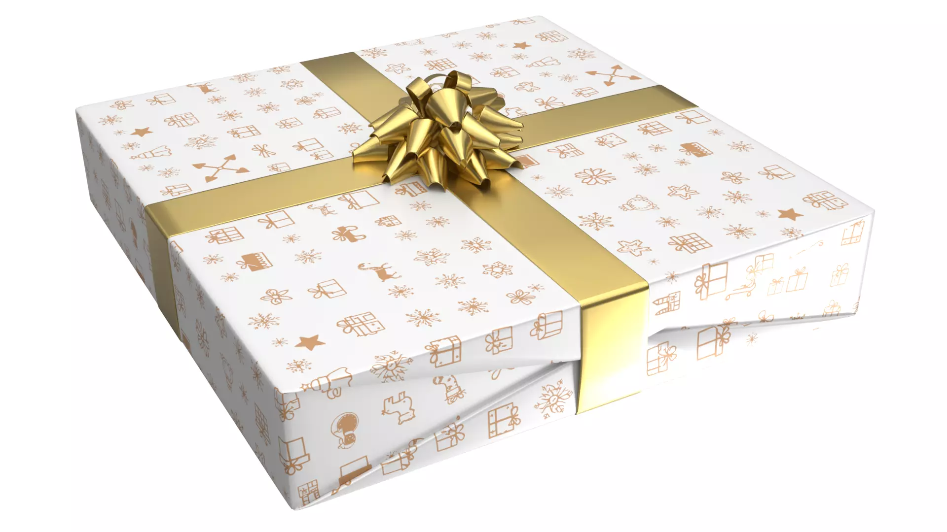 Christmas Present PBR White 06 3D model_1