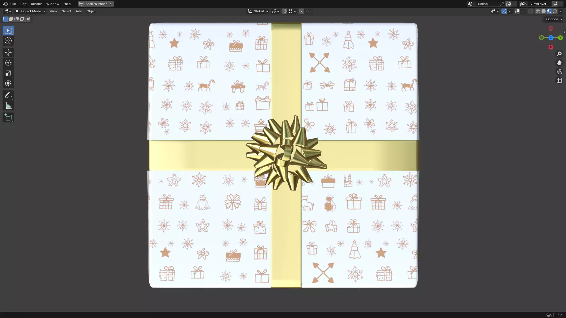 Christmas Present PBR White 06 3D model_20