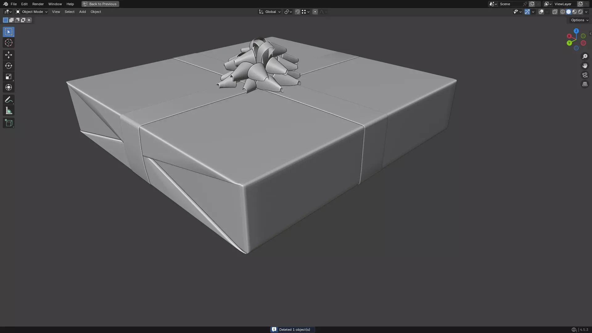 Christmas Present PBR White 06 3D model_4