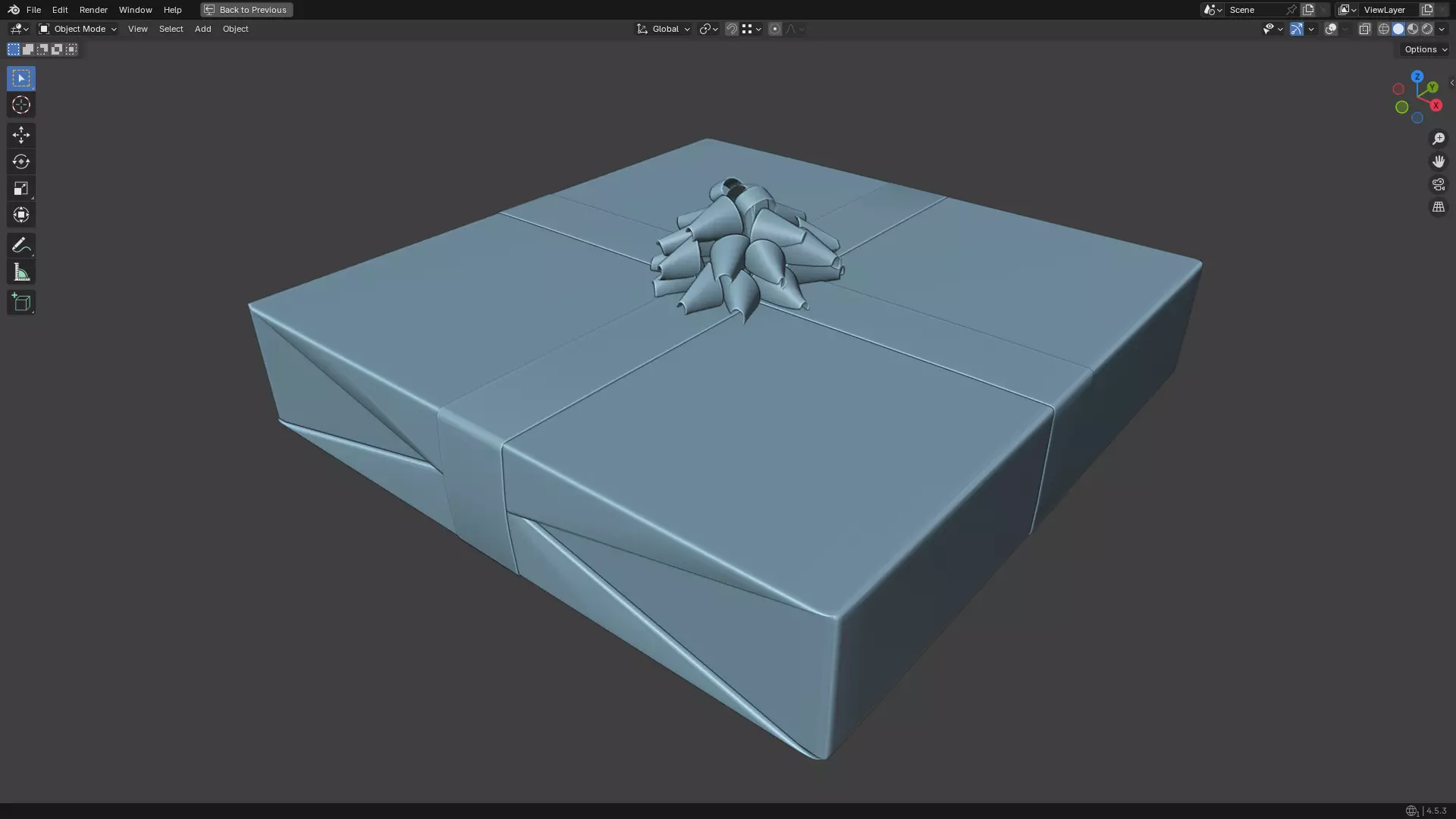 Christmas Present PBR White 06 3D model_8