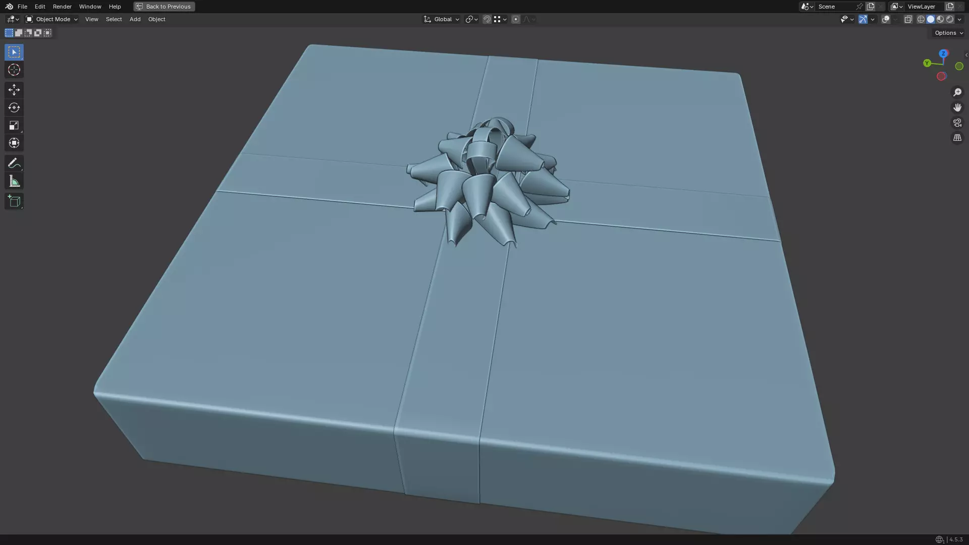 Christmas Present PBR White 06 3D model_12