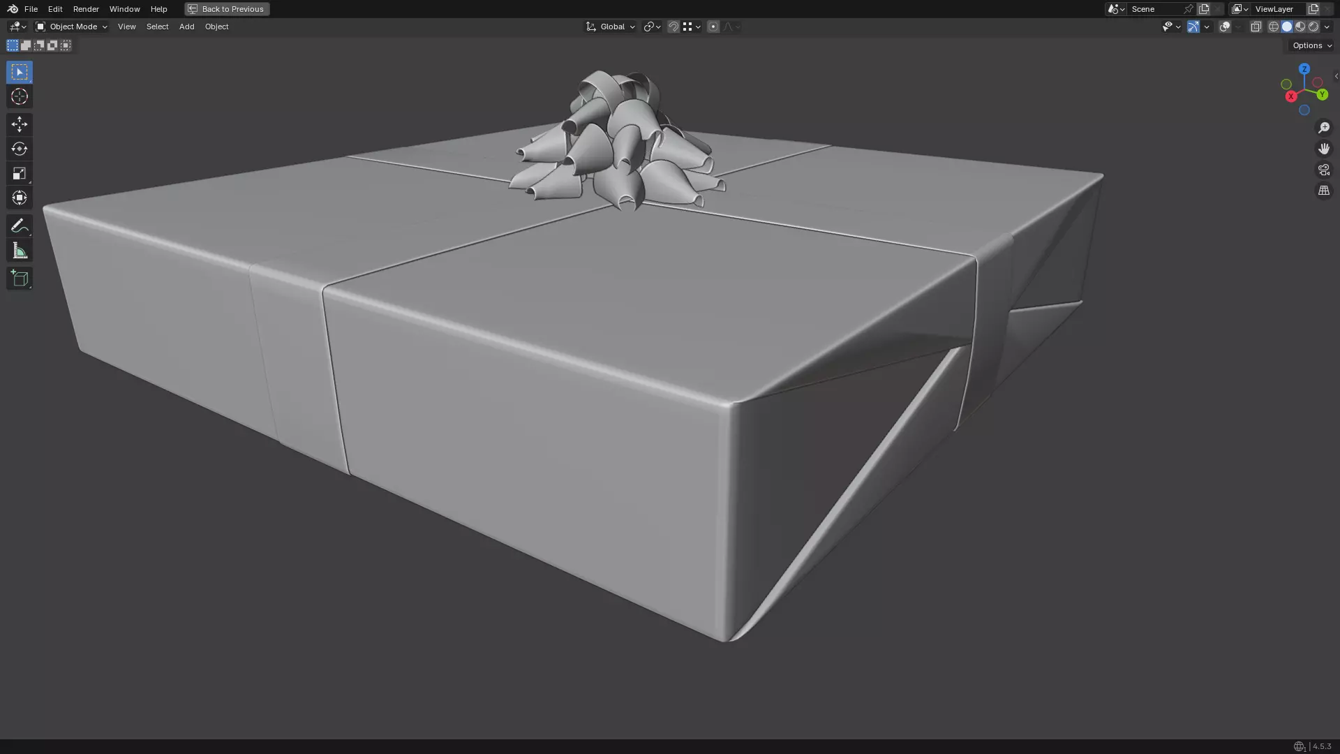 Christmas Present PBR White 06 3D model_5