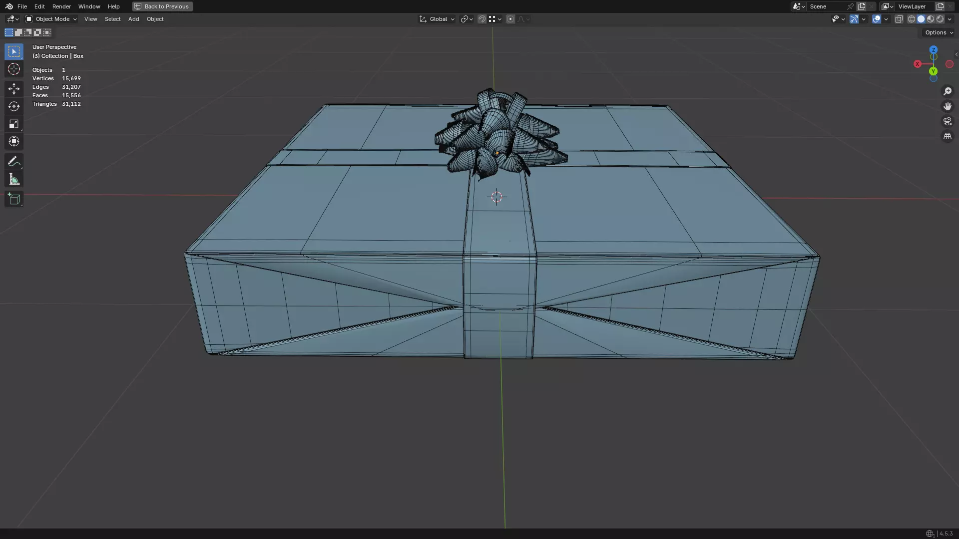 Christmas Present PBR White 06 3D model_15