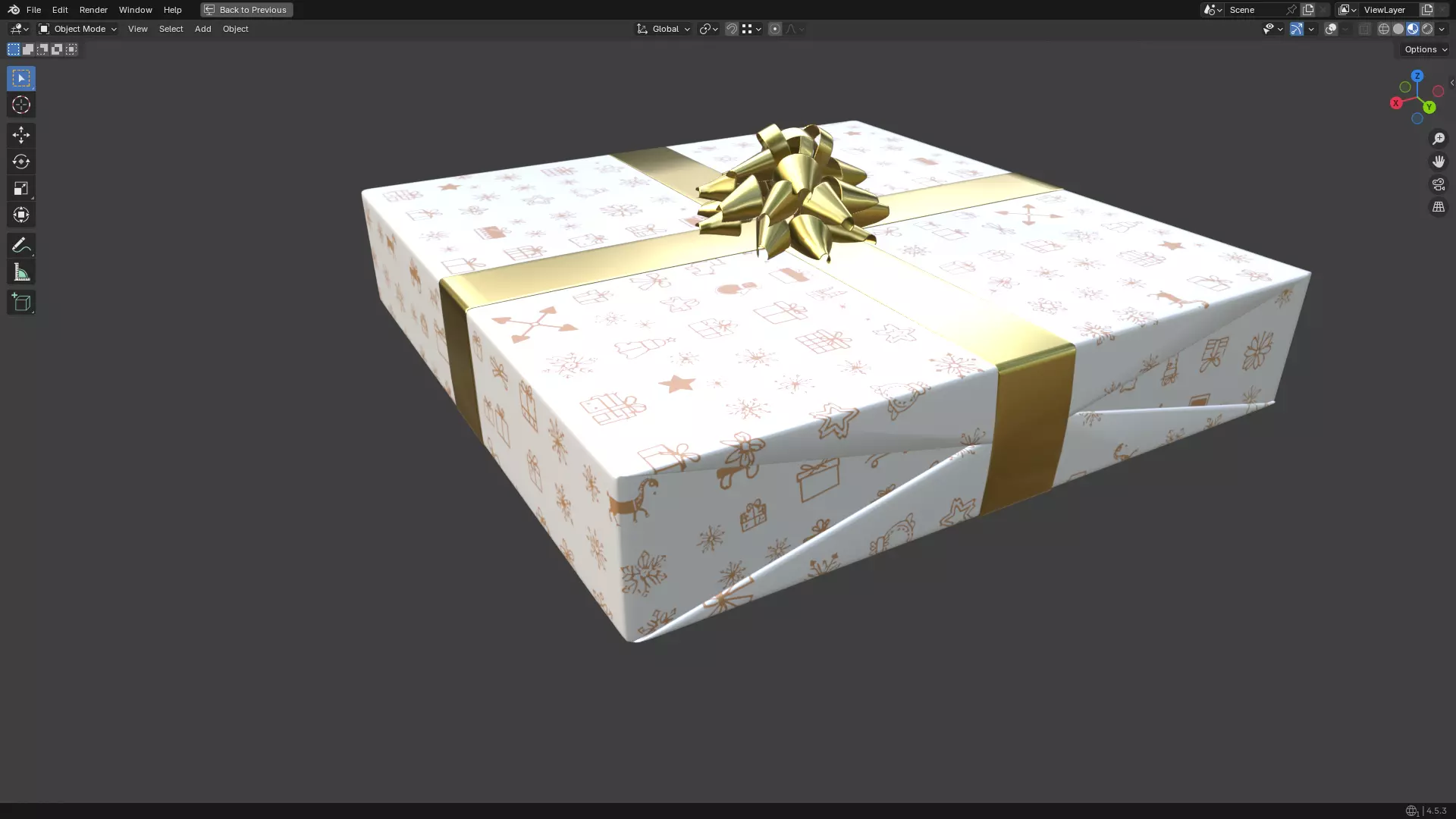 Christmas Present PBR White 06 3D model_18