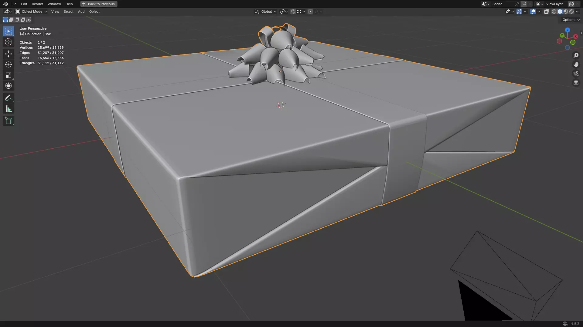 Christmas Present PBR White 06 3D model_3