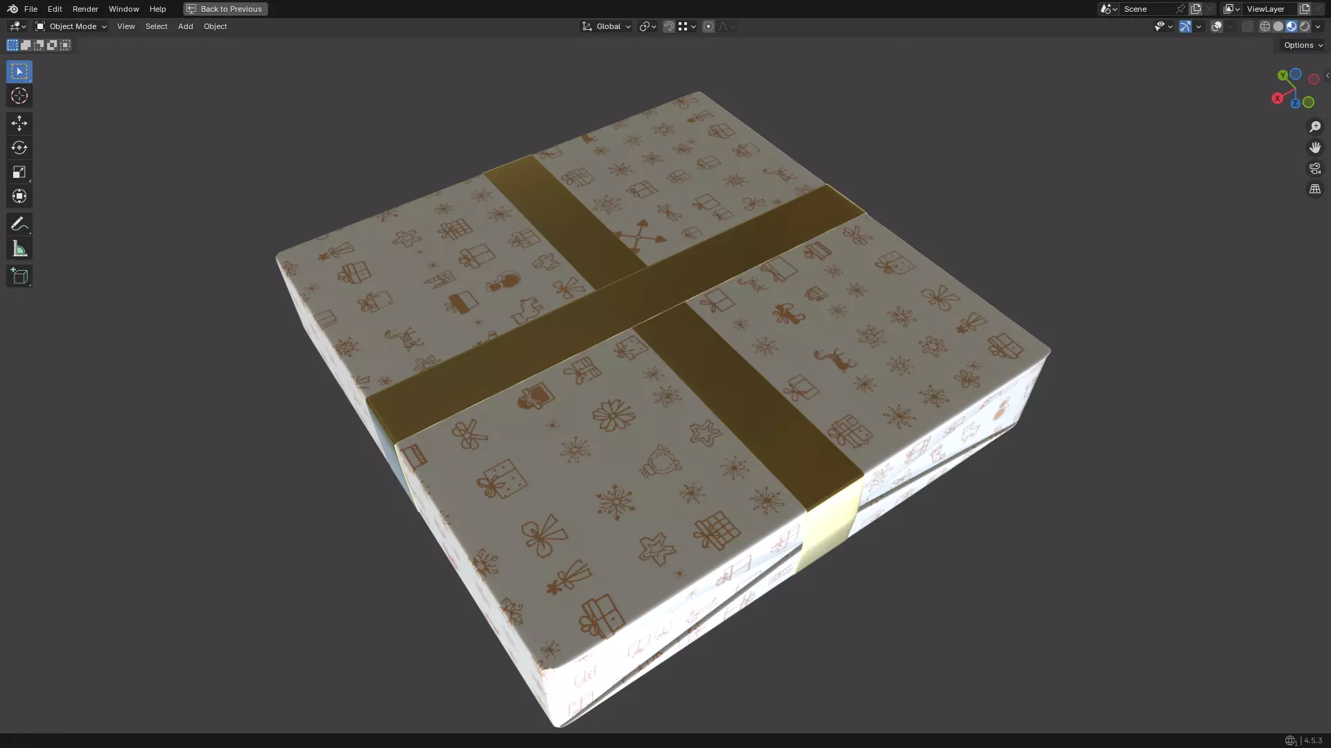 Christmas Present PBR White 06 3D model_22