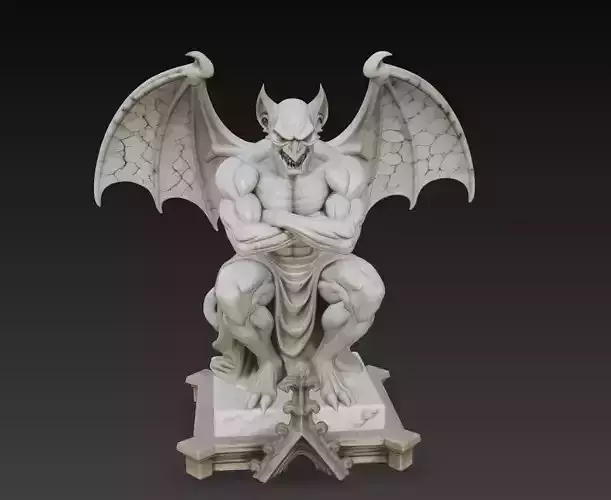 Gargoyle Sentinel - Demonic Guardian Statue 3D Model