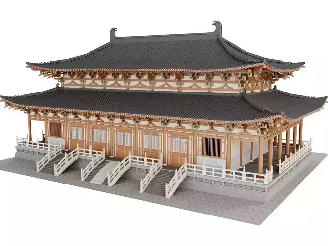Japanese Historic Temple Main Hall Building