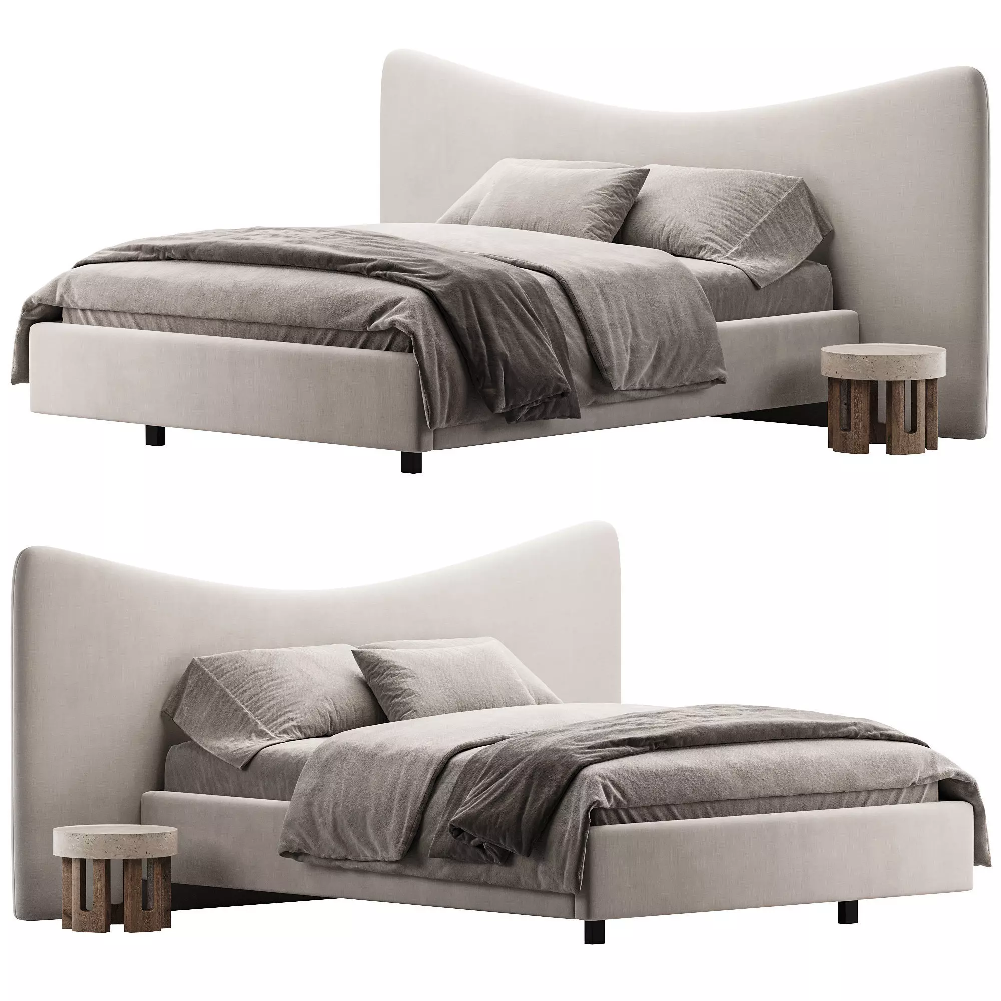 Ace Bed Frame Low-poly 3D model_0