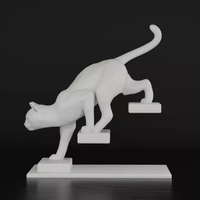 Cat on Steps 3D print model_0