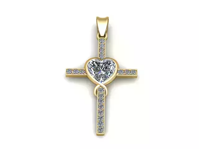 Heart Cross Pendant  3D Printable model
