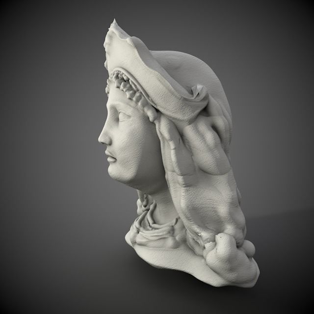greek nymph head 3D model_2