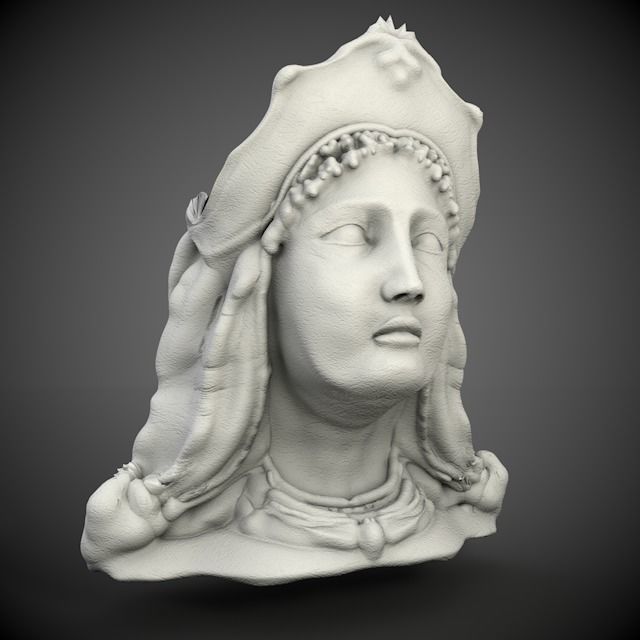 greek nymph head 3D model_1