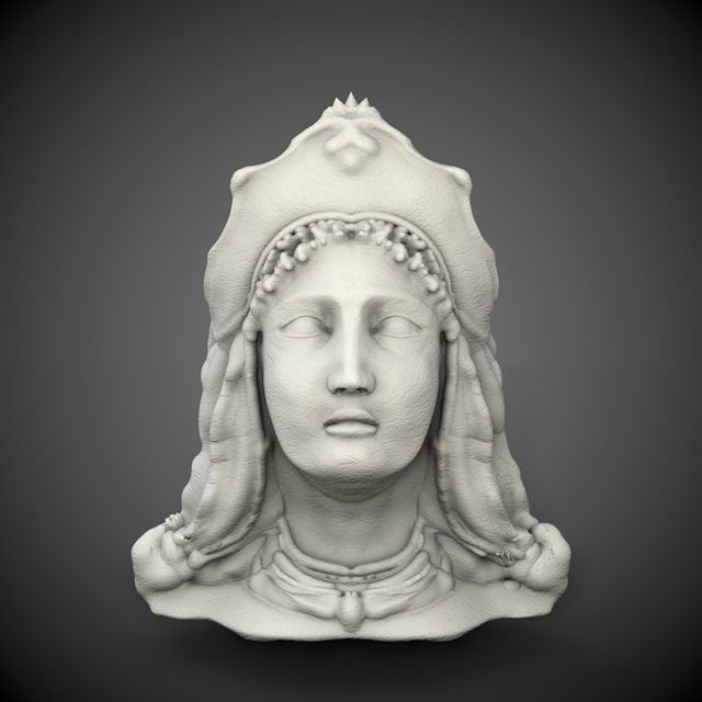 greek nymph head 3D model_0