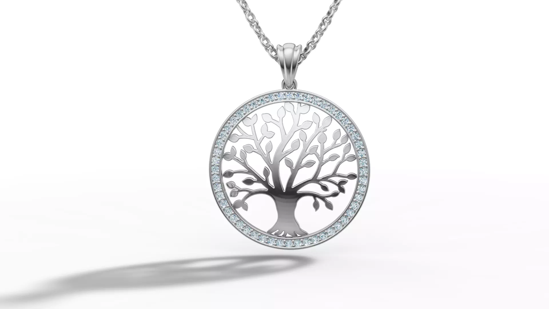 Tree of Life Diamond Necklace 25mm size 3dmodel  3D print model_30