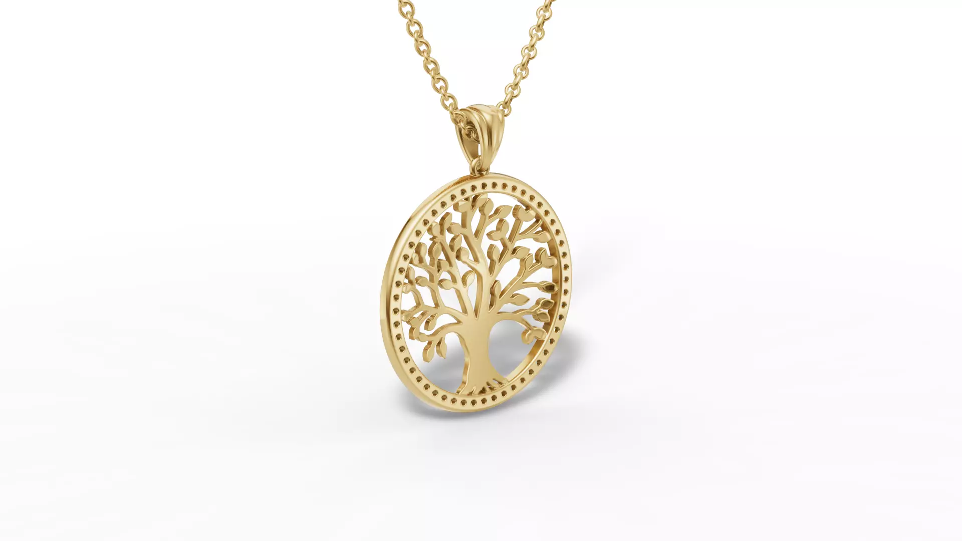 Tree of Life Diamond Necklace 25mm size 3dmodel  3D print model_23