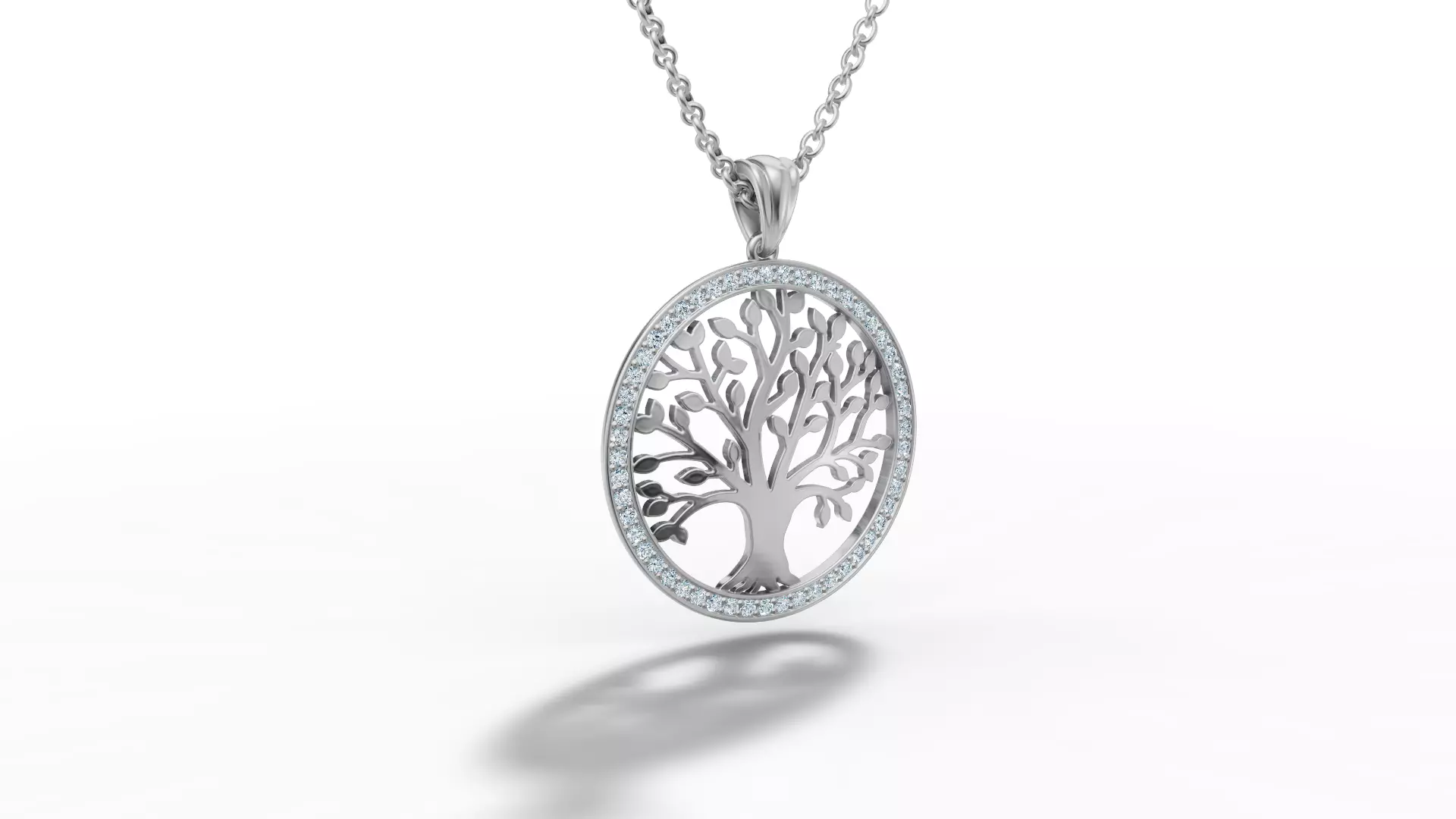 Tree of Life Diamond Necklace 25mm size 3dmodel  3D print model_15