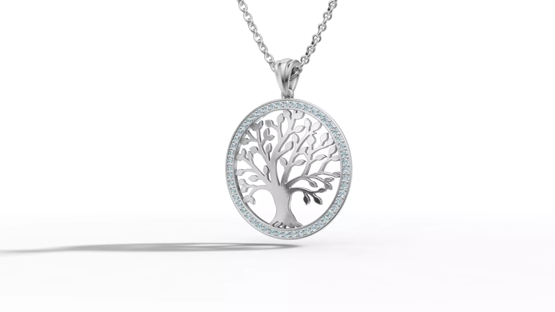 Tree of Life Diamond Necklace 25mm size 3dmodel  3D print model_18