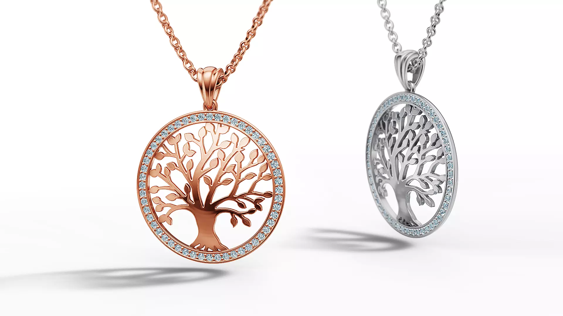 Tree of Life Diamond Necklace 25mm size 3dmodel  3D print model_0