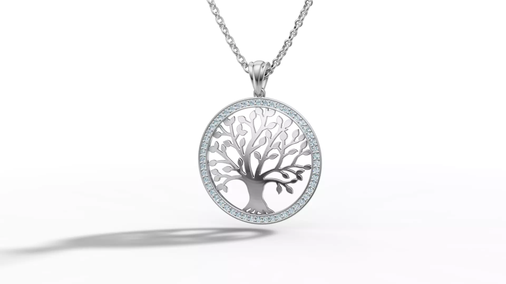Tree of Life Diamond Necklace 25mm size 3dmodel  3D print model_3