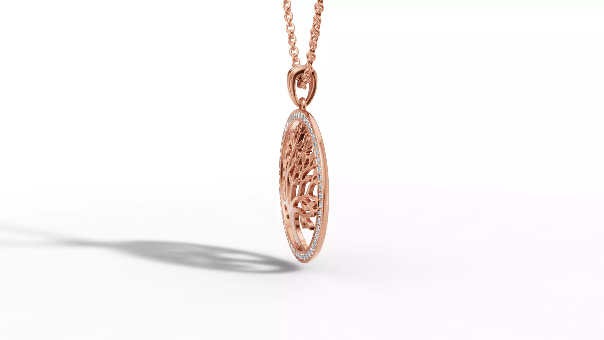 Tree of Life Diamond Necklace 25mm size 3dmodel  3D print model_19